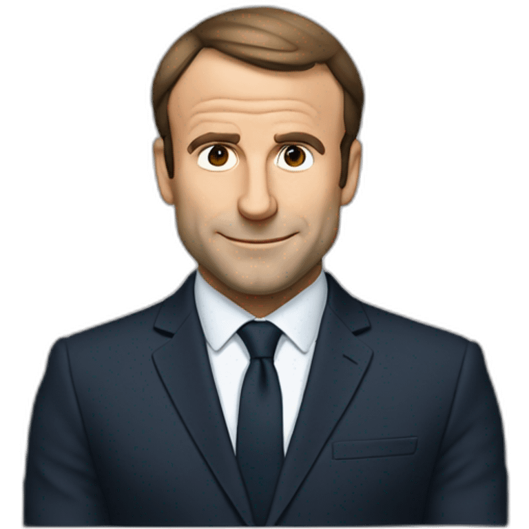 Macron devant un écran emoji