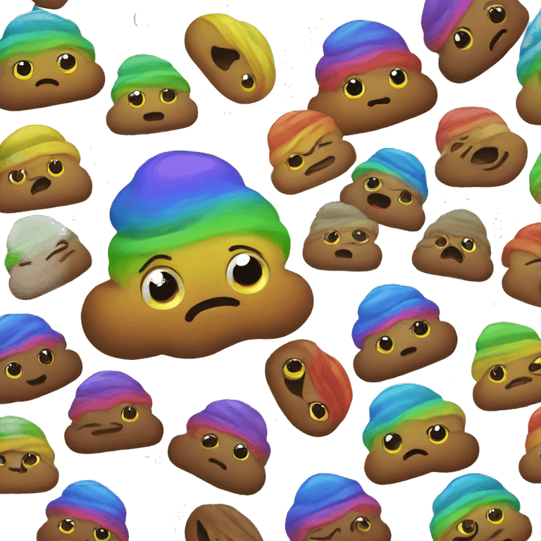 Rainbow poop emoji