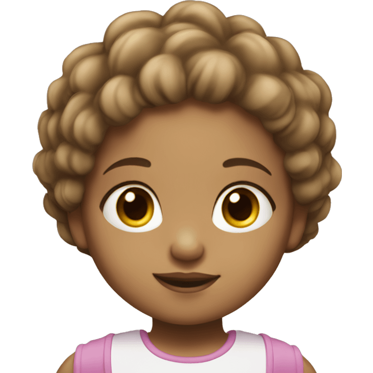 a cartoon picture of a 2 year old girl with light colour skin and brown hair emoji