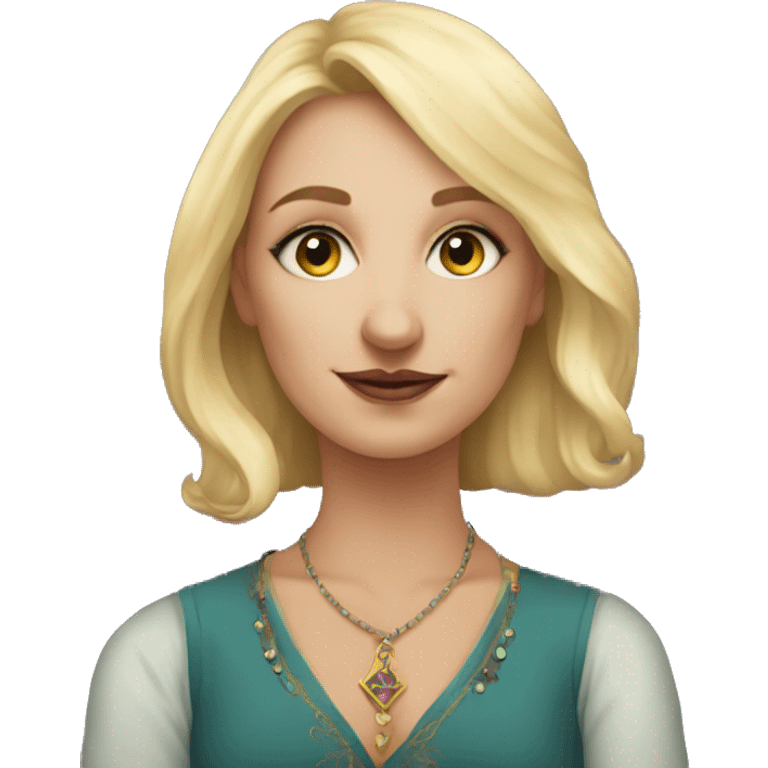 blonde tarot reader portrait emoji