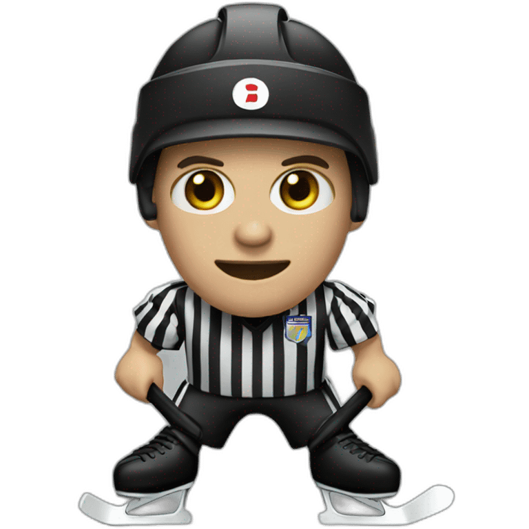 Blind hockey referee skating emoji