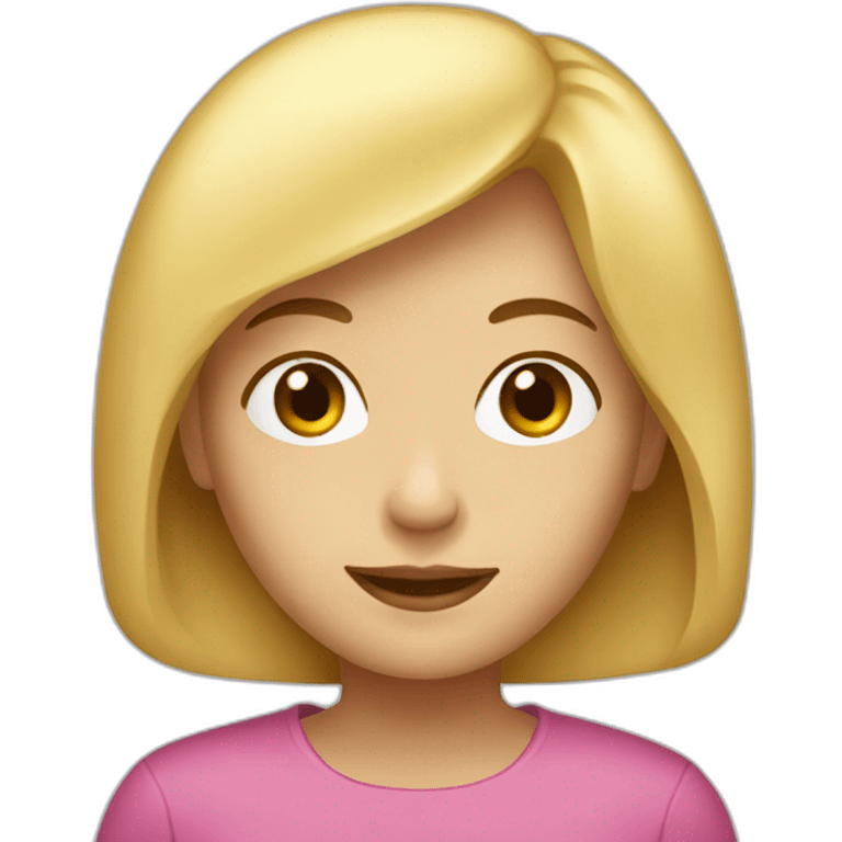 Fille blonde avec un carré emoji