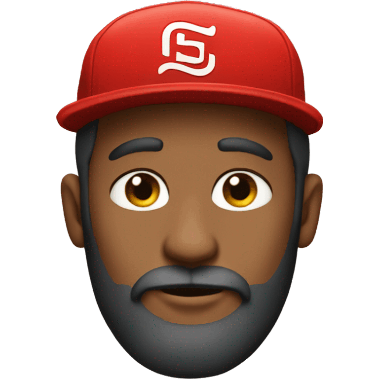 A bearded man wearing a red supreme hat  emoji