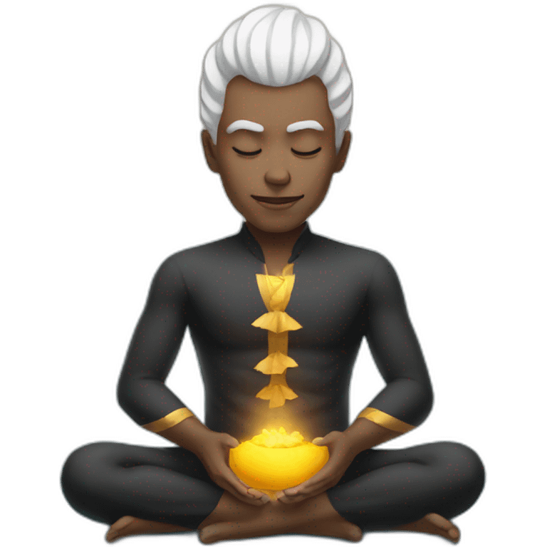 white skin magician meditating  emoji