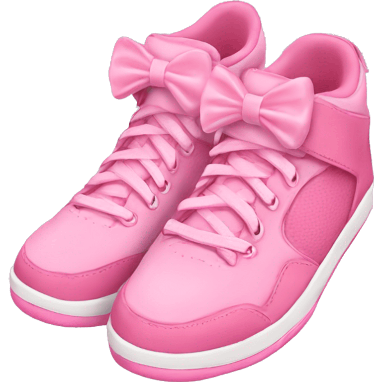 pink basketball shoes with a light pink bow on them emoji