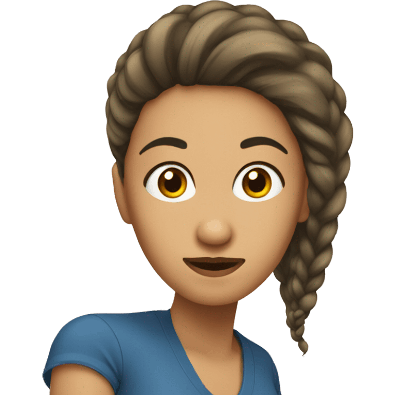 mujer con cabello depeinado emoji