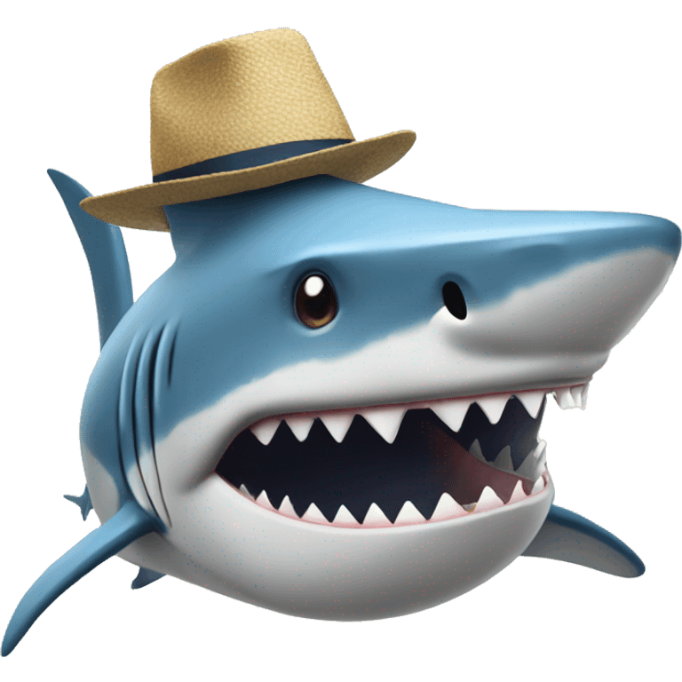 shark with hat emoji