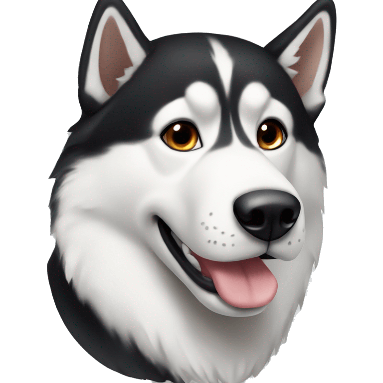 black and white husky with brown eyes emoji