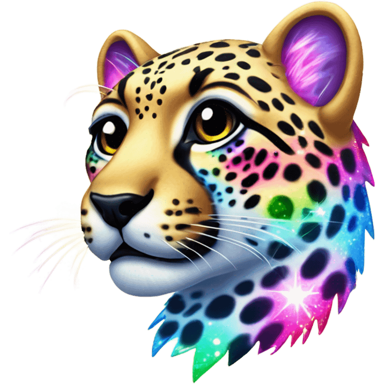 Lisa frank rainbow sparkling cheetah  emoji