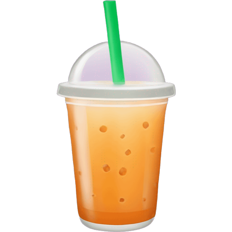 orange bubble tea with boba emoji