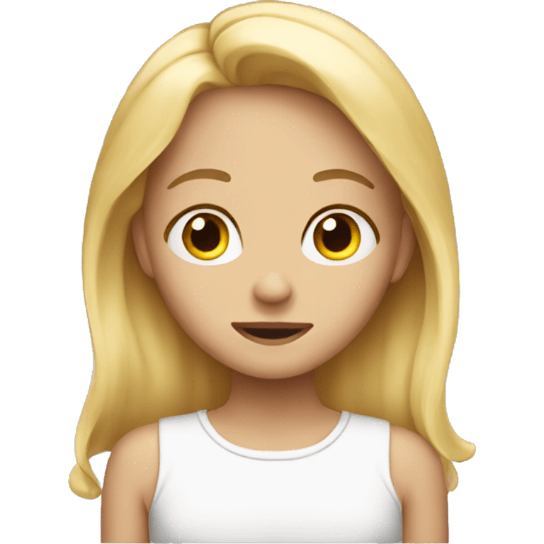 A blond girl has cravings emoji