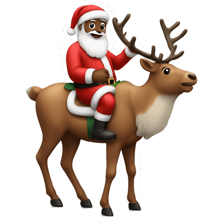 santa on a reindeer emoji