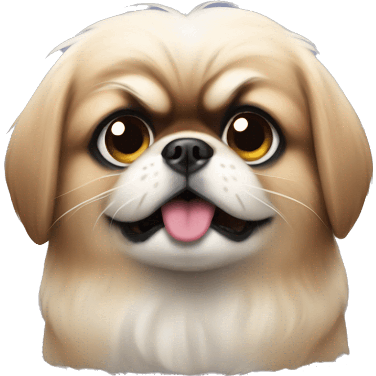 Pekingese puppy mad emoji