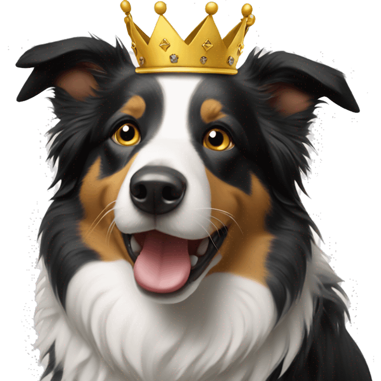 Border collie with a crown emoji