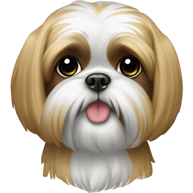 Shih tzu con un plátano en la boca  emoji