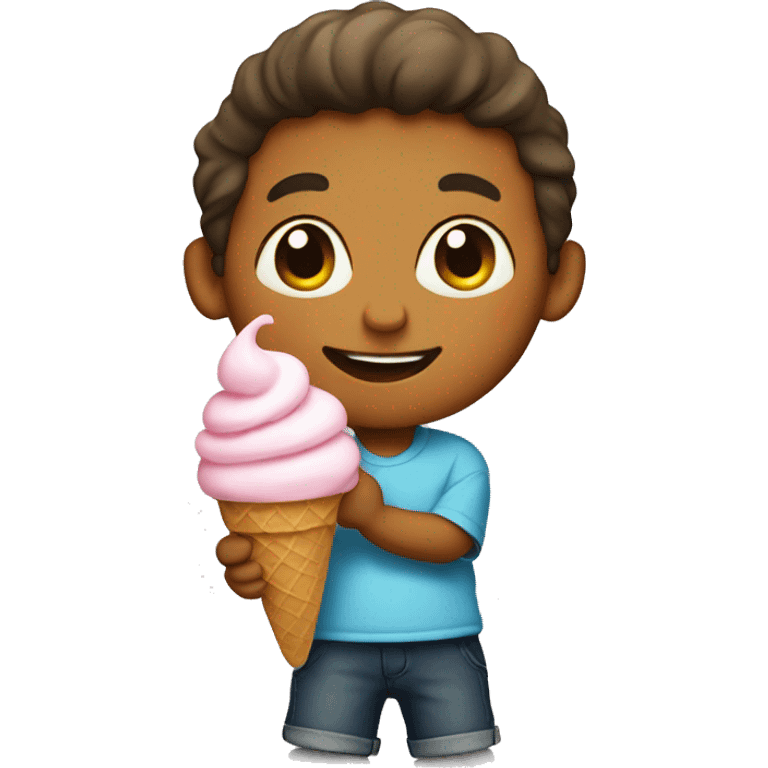 Kid with ice cream  emoji