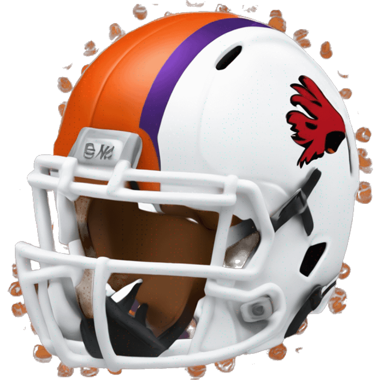 Carolina gamecock football helmet facing off with a Clemson football helmet emoji