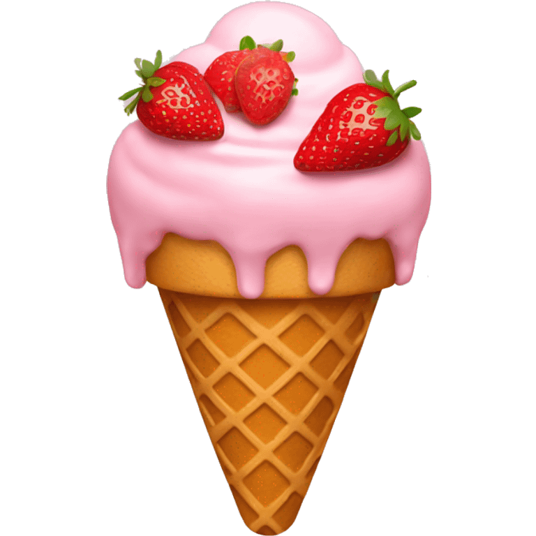 Ice cream with strawberries  emoji