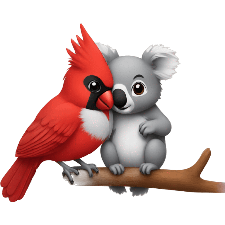 Cardinal cuddle with koala emoji