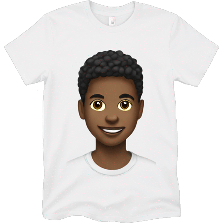 Black teenager wearing a white cherry graphic tee emoji