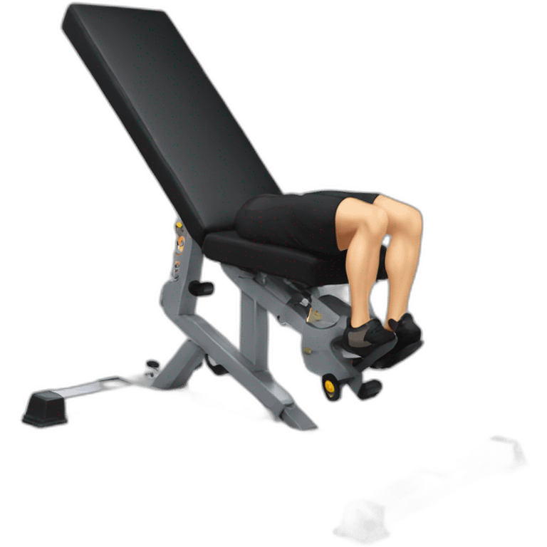 leg extension machine, male, black shirt emoji