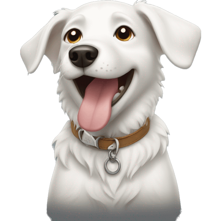 white dog happy emoji