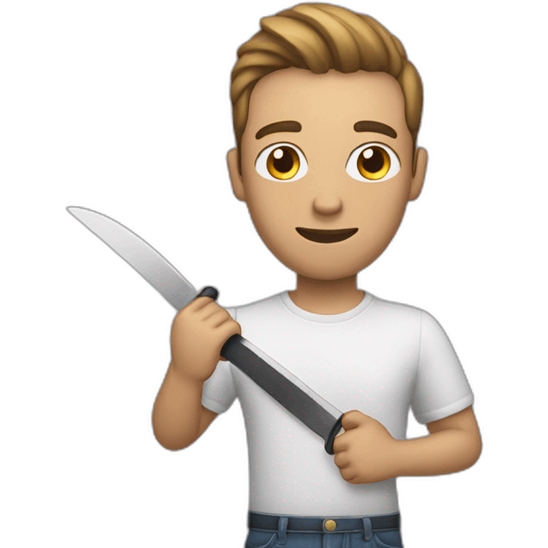 Gay people holding a toy knife emoji