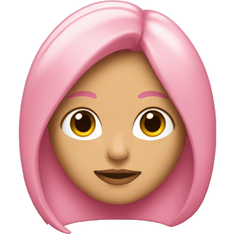 Chica blanca, con pelo corto rosa emoji