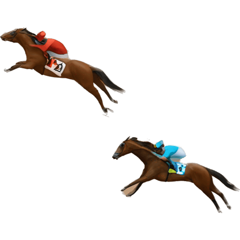 two horse racing in two lanes emoji