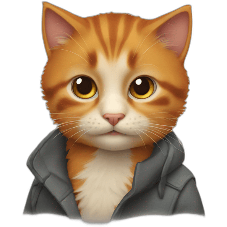 Crée un petit chat roux  emoji