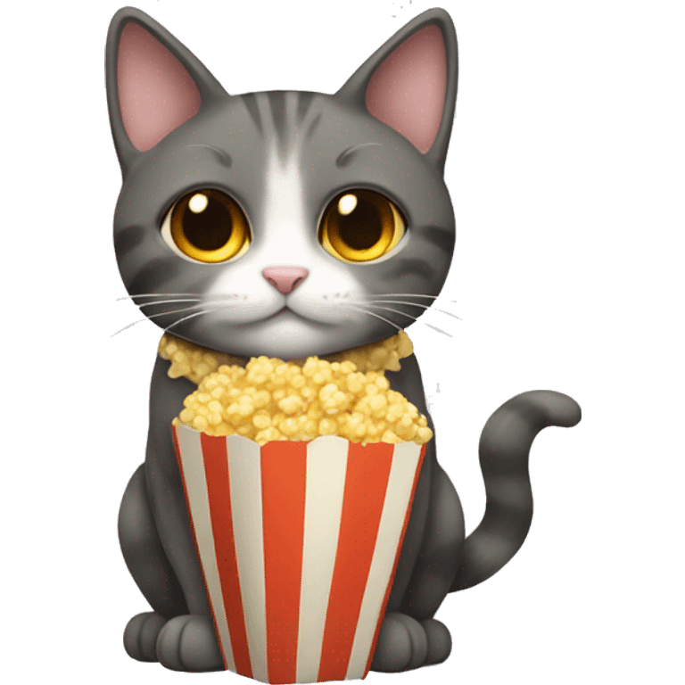 cat with popcorn collar emoji