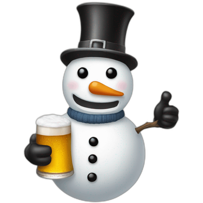 Schneemann mit einem bier emoji