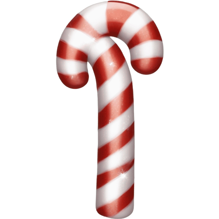 One candy cane with silver sparkles  emoji