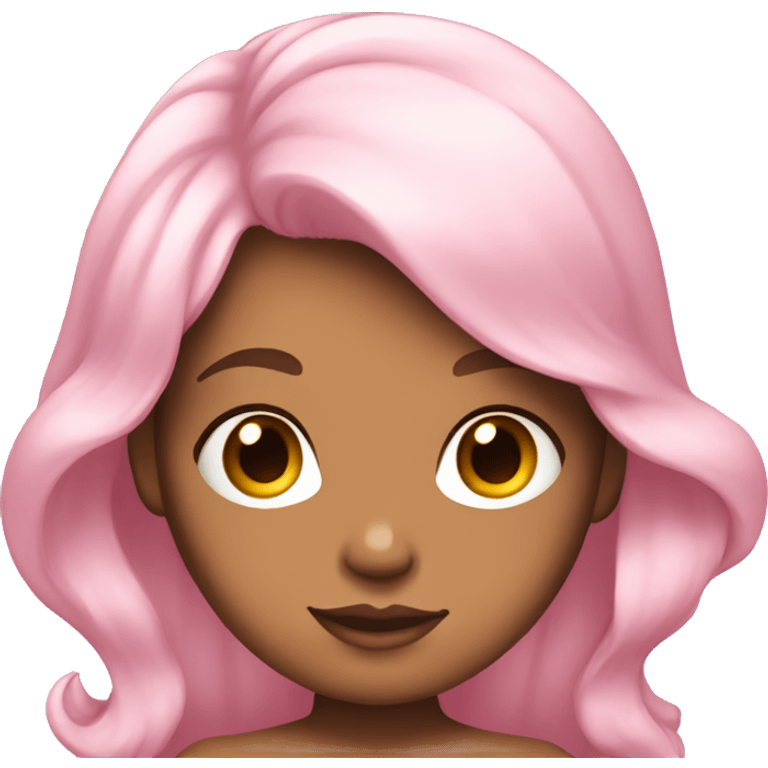 Mermaid with light pink hair and tan skin emoji