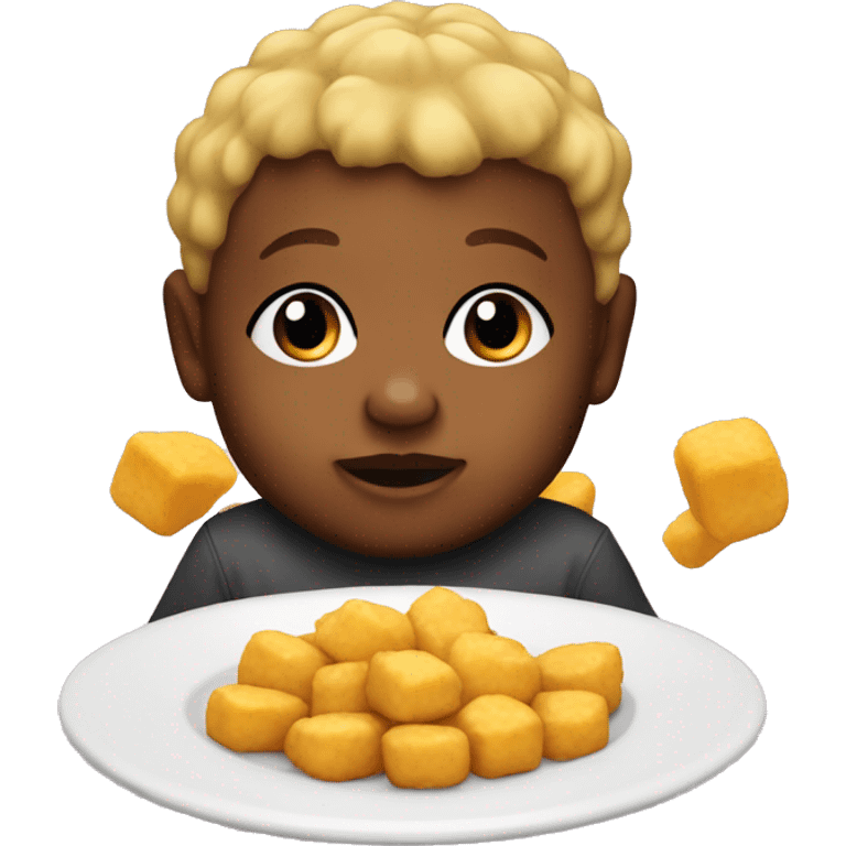 Baby with extra saucy nuggets emoji