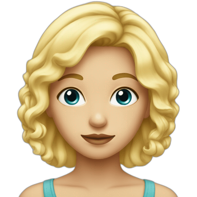 Fille blonde yeux bleus emoji