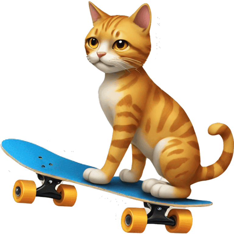 very cool cat on skateboard emoji