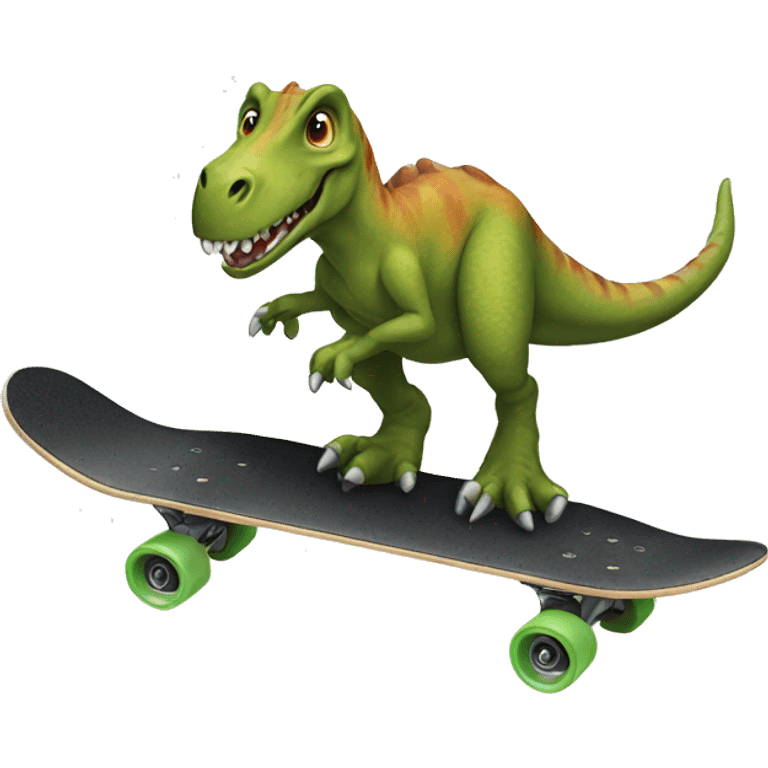 Dinosaur doing skateboard  emoji