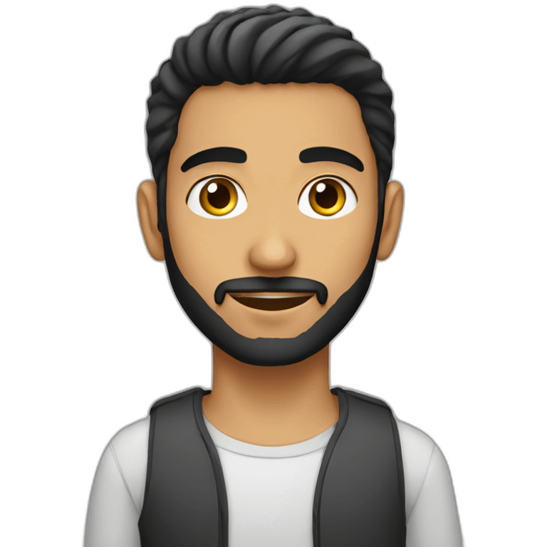 Young Arab man with short pointy beard emoji