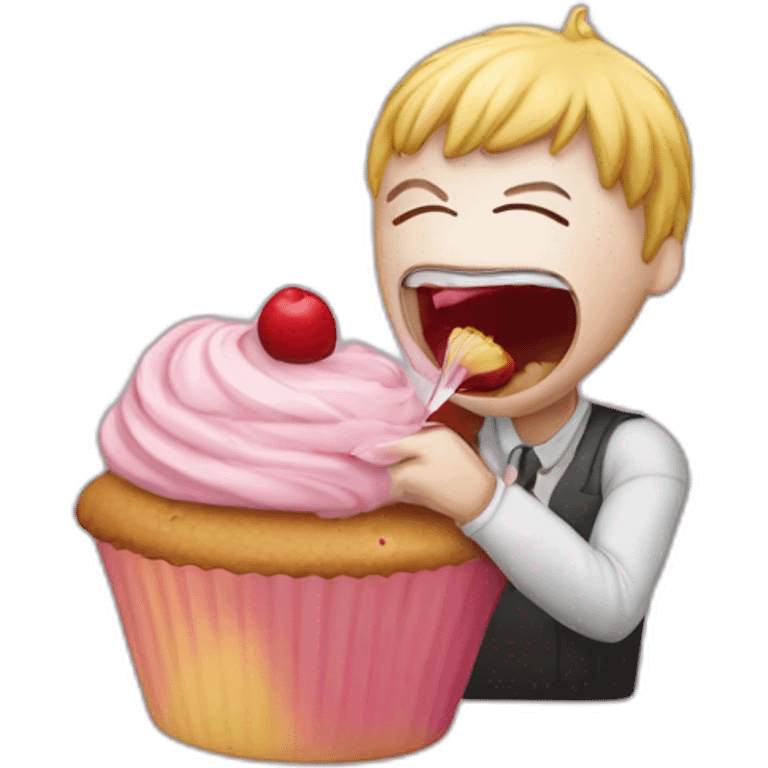 EDP445 eating a cupcake emoji