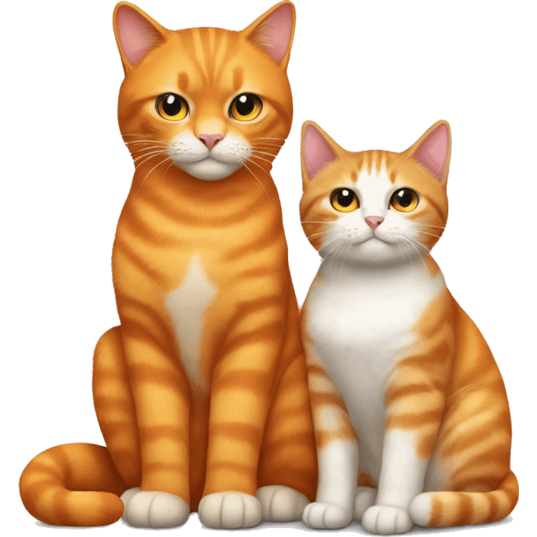 Big orange cat AND small tricolour kitty emoji