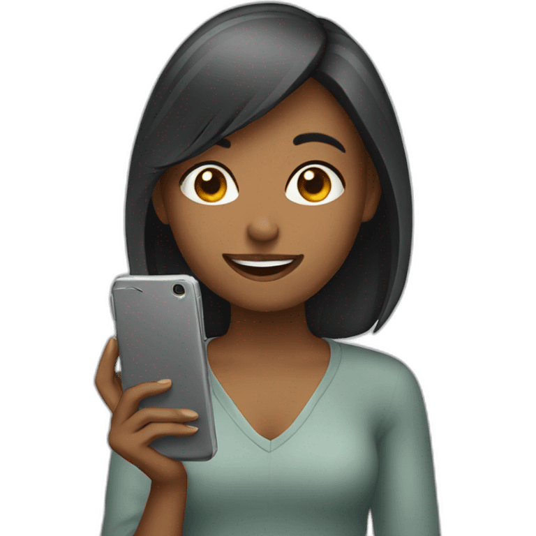 Girl using phone emoji