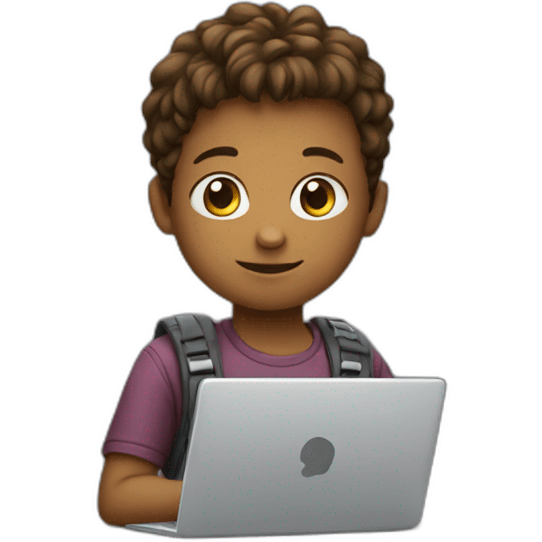 Kid with laptop  emoji