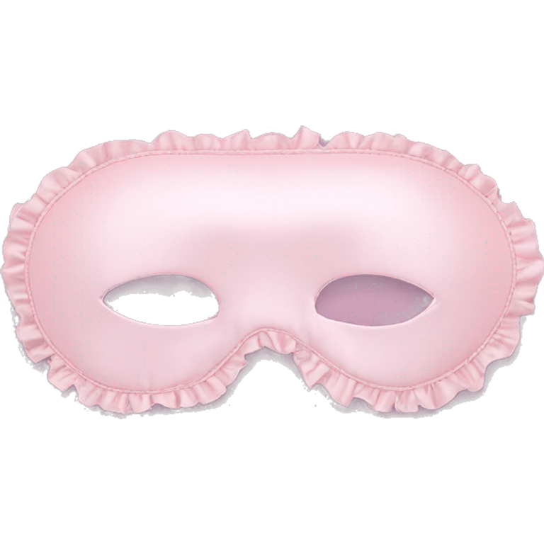 Light pink Frilly satin sleep mask no eyes emoji