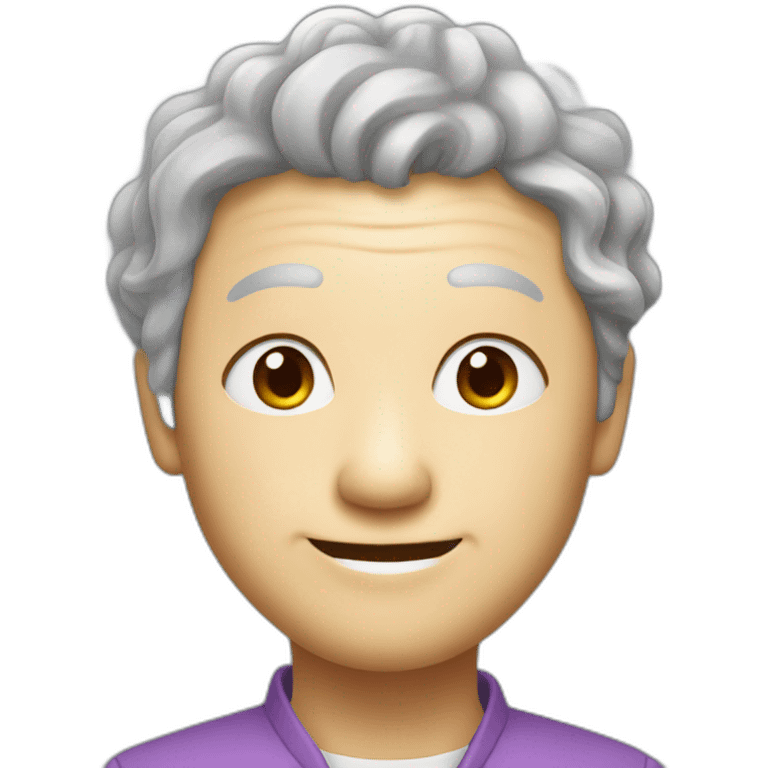 Chinese senior with wavy hair show thank you emoji