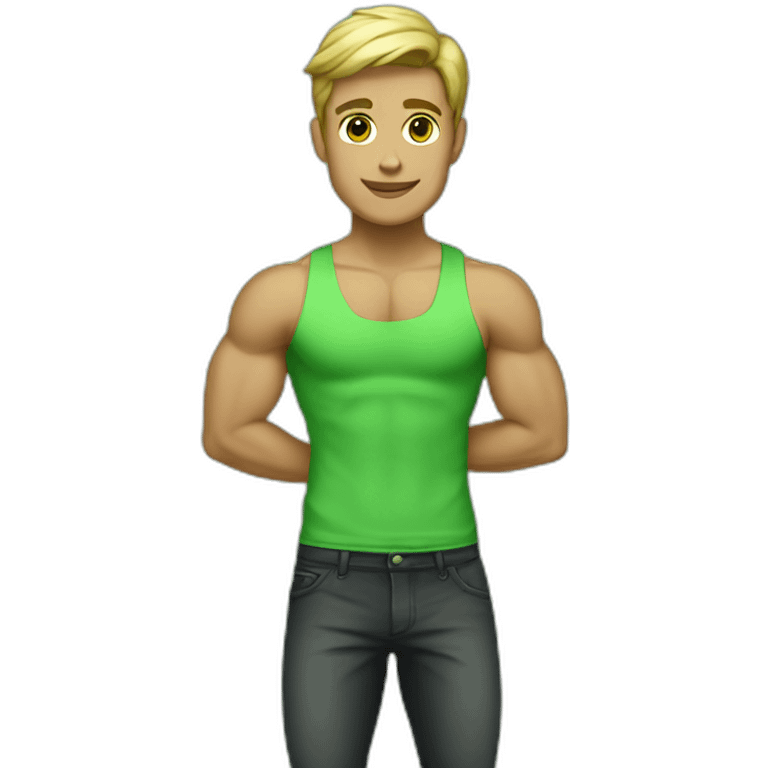 posh-muscle-boy-green full body emoji