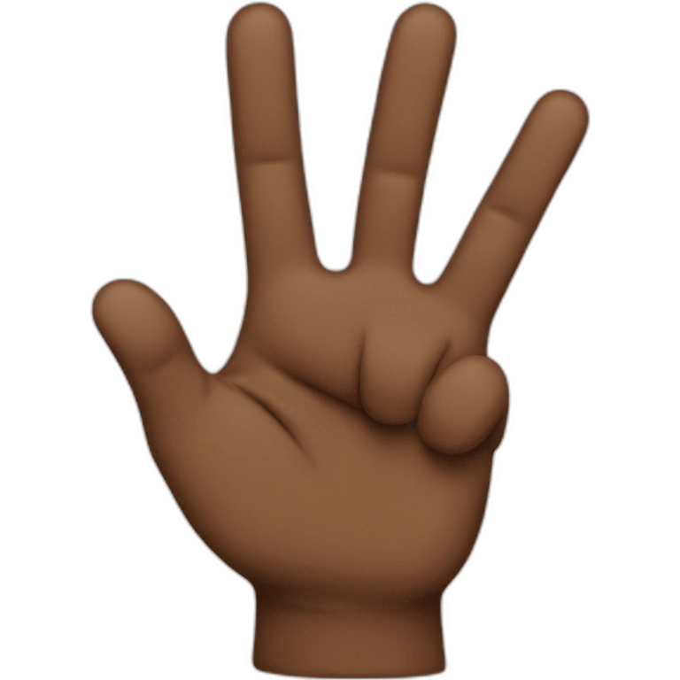 BROWN HAND PEACE SIGN emoji