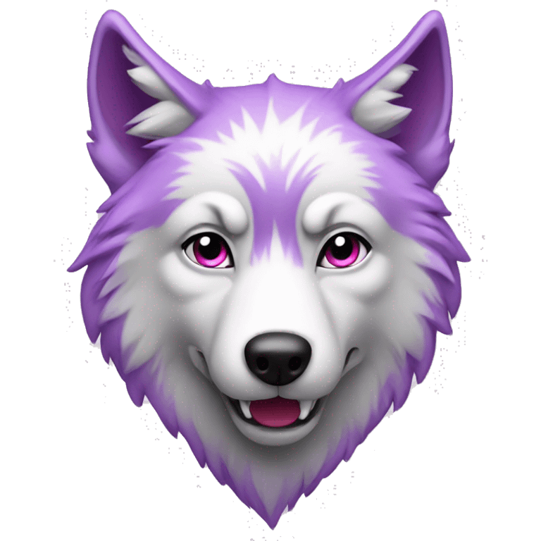 Wolf purple pink whit emoji