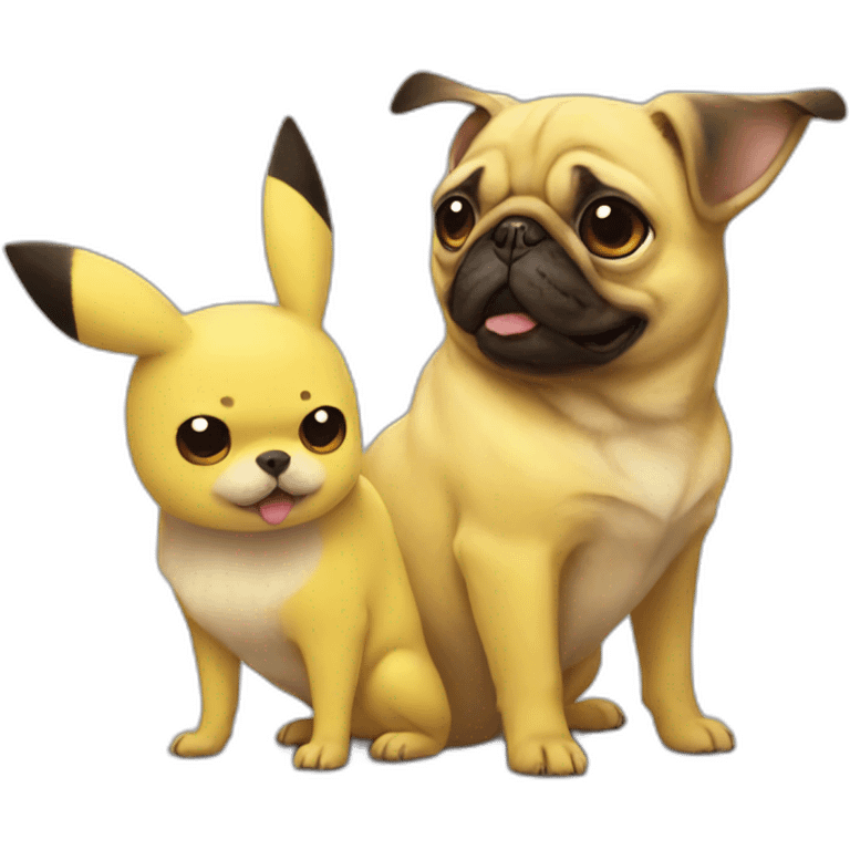 pikachu and pug emoji