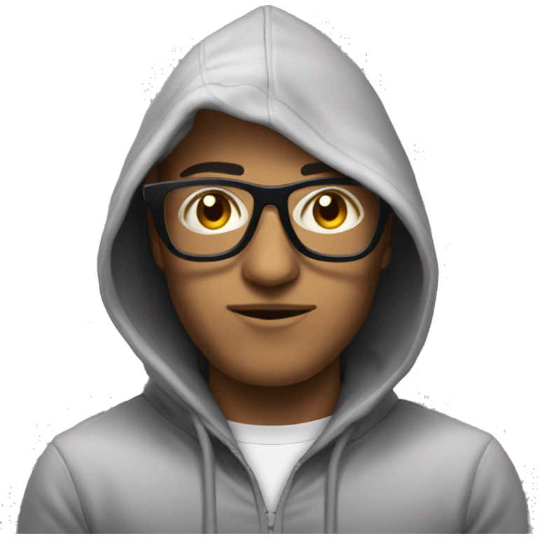 hacker with the hoddie on and glasses  emoji